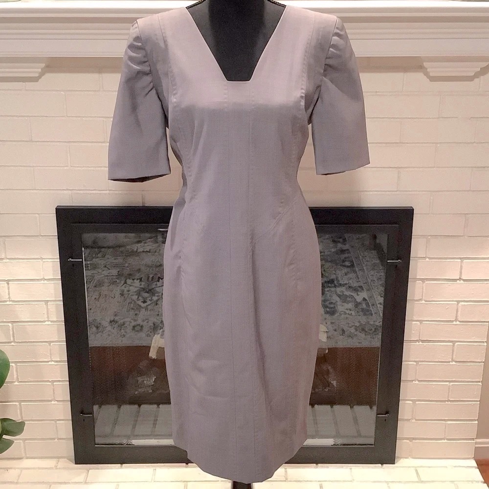 #215 Gorgeous Designer Amanda Wakeley Gray Wool/Silk Dress Size 10